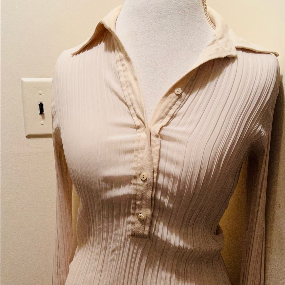 Mango sheer cream blouse size 4